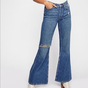 Free People flared blue jeans
